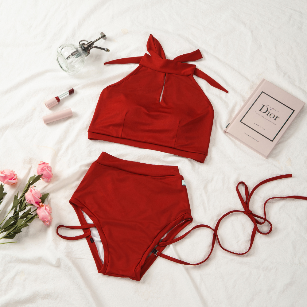 Swimwear/underwear burgundy color image-S1L8